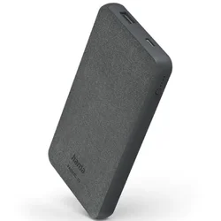Hama Fabric 10 Power Bank, 10000 MAh, sivi USB-A + USB-C