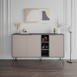 Wallity Komoda Clara 142x83x35,6cm Antracit-Svetlobraon
