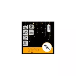 Aigostar - LED spoljašnja božićna girlanda 100xLED/6W/230V/8 funkcija 1,5x1m IP44 topla bela + daljinski upravljač
