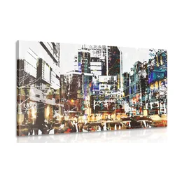 Slika abstraktna panorama mesta - 60x40