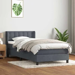 vidaXL Box Spring postelja z vzmetnico Temno siva 80x220 cm Velvet