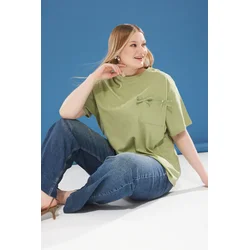 Trendyol Curve Ženska majica TBBSS25BF00030, Kaki