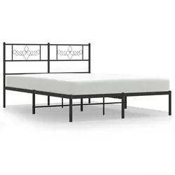 Vidaxl Kovinski posteljni okvir z vzglavjem črn 120x200 cm