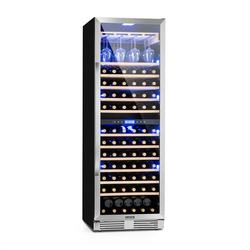 Klarstein Vinovilla Grande Duo, veliki hladnjak za vino, hladnjak, 425 l, 165 fl., 3-bojno LED osvjetljenje