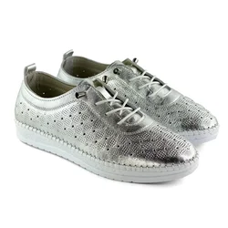 Mona Shoes Ženske patike, Kožne, Srebrne boje