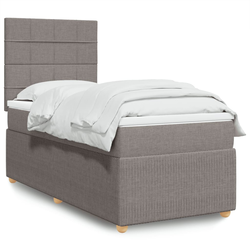 vidaXL Box spring postelja z vzmetnico taupe 90x200 cm blago