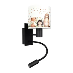 Brilagi - LED fleksibilna lampa BOBO 1xE27/25W/230V + LED/3W crna/bela/sa motivima životinja