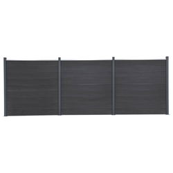 Set panela za ogradu sivi 526 x 186 cm WPC