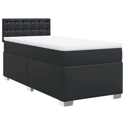 Vidaxl Box spring postelja z vzmetnico črn 100x200 cm umetno usnje