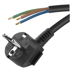 Priključna vrvica PVC 3x1,5mm črna 2M