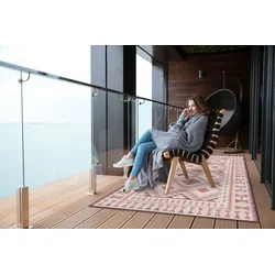Decormat Zunanja preproga Bledo roza diamanti 60x90 cm