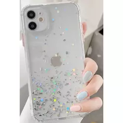 MCTK6-IPHONE 13 Mini * Furtrola 3D Sparkling star silicone Transparent (200)