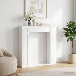Okvir za kamin Bijela visokog sjaja 100 x 20 x 100 cm