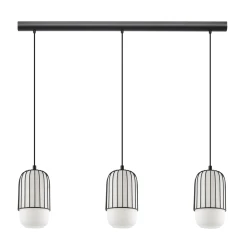 EGLO viseća lampa MULEGES 3xE27 96 cm crna bela 99619