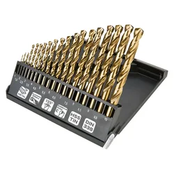 Kovinski svedri HSS-TiN 1,0–10,0 mm, komplet 19 kosov