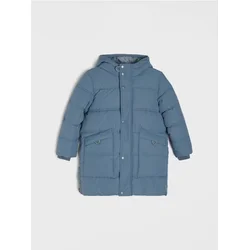 Sinsay - Duga puffer jakna sa kapuljačom i reflektujućim elementima - steel blue