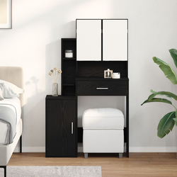 Toaletni stol Crni hrast 80 x 35 x 132 cm Konstruirano drvo