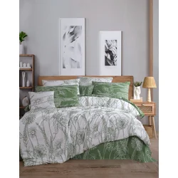 Aberto Design Komplet posteljina Lara, 200x220 cm, 220x240 cm, Bela-Zelena