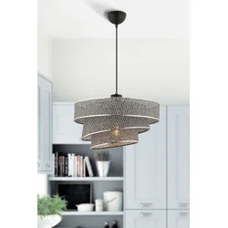 Opviq Luster Couper Hazeran, 40x40cm, Srebrno-crne boje