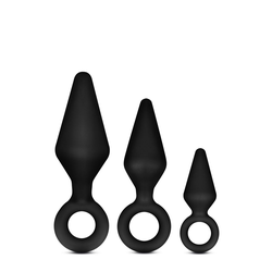 Komplet analnih čepov Anal Adventures Platinum, črn
