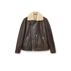 AllSaints Zimska jakna temno rjava/off-bela