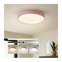 Brilagi - LED prigušiva plafonsko svetlo POOL LED/48W/230V 3000-6000K 40 cm ružičasta + daljinski upravljač