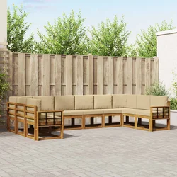 Set vanjskih sofa 10 kom. Prirodna i bež