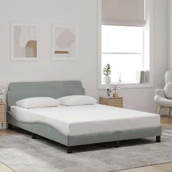 Okvir za krevet Dover svjetlosivi 140 x 190 cm baršunasti