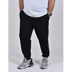 Panda4U Muški donji deo trenerke sa ranflom, Crni
