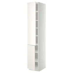 METOD Visoki element s policama/2 vrata, bela/Veddinge bela, 40x60x220 cm