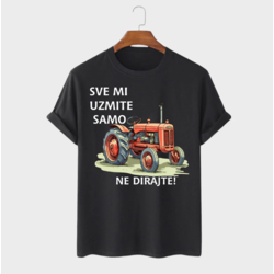 MAFIMI Muška majica Sve mi uzmite samo traktor ne dirajte, Crna