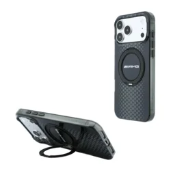 Maska AMG IML Double Layer Urban Line Ring Stand MagSafe za iPhone 17 Pro Max / 17 Pro Max crna