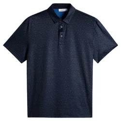 Moška majica J.Lindeberg Tod Print Polo Bias Bridge Micro Navy Set L