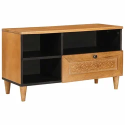 TV ormar s ladicama s policom 80 x 33 x 46 cm Čvrsto drvo manga