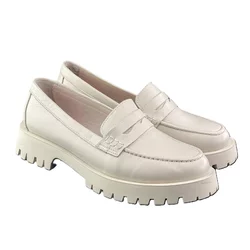 Mona Shoes Ženske mokasine, Kožne, Krem
