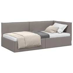 Vidaxl Kotna postelja z vzglavjem Taupe 100 x 200 cm blago