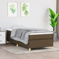 Okvir za krevet s oprugom tamnosmeđi 90 x 190 cm od tkanine