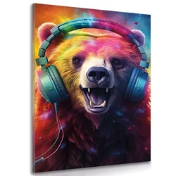 Slika medved s slušalkami - 20x30