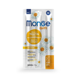 MONGE GIFT Poslastica za mačiće Grain Free pastrmka i kamilica 15g 3/1