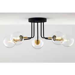 Jupiter 2040 - Luster na šipci BURANO 5xG9/10W/230V crna/zlatna/prozirna