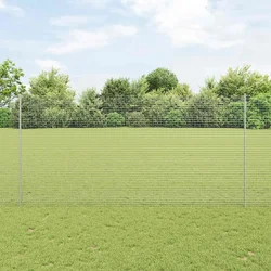 Zavarena žičana ograda s postom 10 x 1,6 m Srebrna Mreža