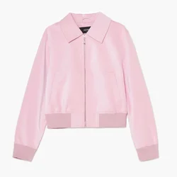 Cropp - Bajkerska jakna od veštačke kože - pastelno pink