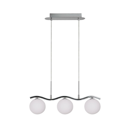 Ramon Pendant Lamp Chrome 3X40W G9 White Lampshade