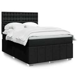 Vidaxl Box spring postelja z vzmetnico črna 160x200 cm blago