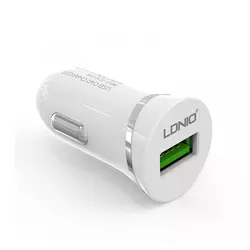 Auto punjac LDNIO DL-C12 2.1A + micro USB kabel beli