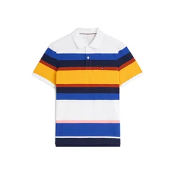 TOMMY HILFIGER Majica  modra / nočno modra / rumena / bela