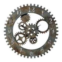 Ambia Home STENSKA URA rjava, srebrna 69,5 cm