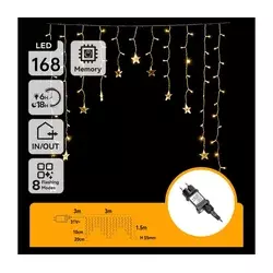 Aigostar - LED spoljni niz 168xLED 3x1,5m IP44 topla bela zvezde