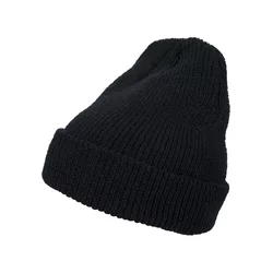 Long knitted beanie black