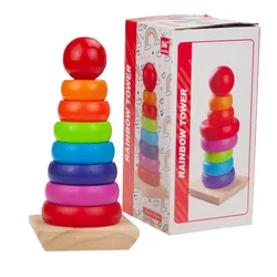 shumee TG50038 Montessori piramidni sortirni stolp leseni bloki